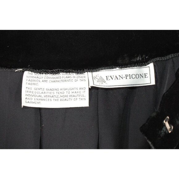 Evan-Picone Womens Black Velvet Side Hook Pleated Fully Lined Maxi Skirt - Picture 7 of 9